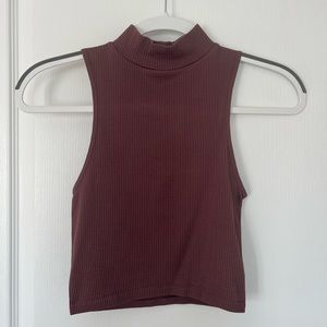 Zara xs high-neck tank top for sale in the shade brown